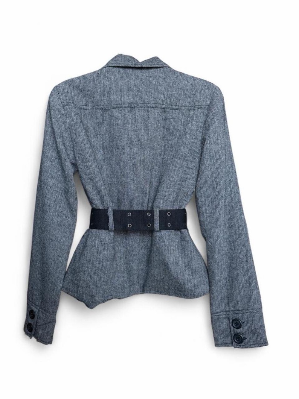 Women’s Gray Tailored Belted Jacket - Picture 2 of 6